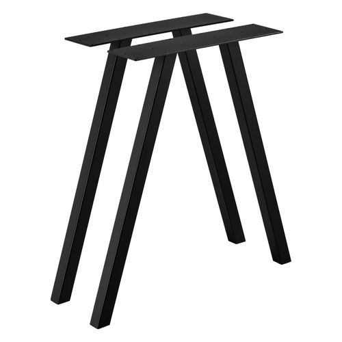 Set De 2 Pieds De Table Meuble Métal 72 Cm Noir 03_0003647