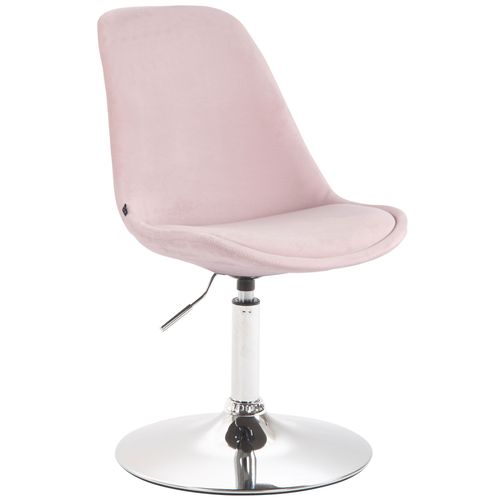 Chaise De Salle à Manger En Velours Rose Hauteur Réglable Pied Métal Aspect Chromé Trompette Cds10