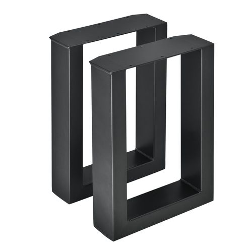 Lot De 2 Pieds De Table De Meuble Rectangulaire Métal 30 X 43 Cm Noir 03_0003660