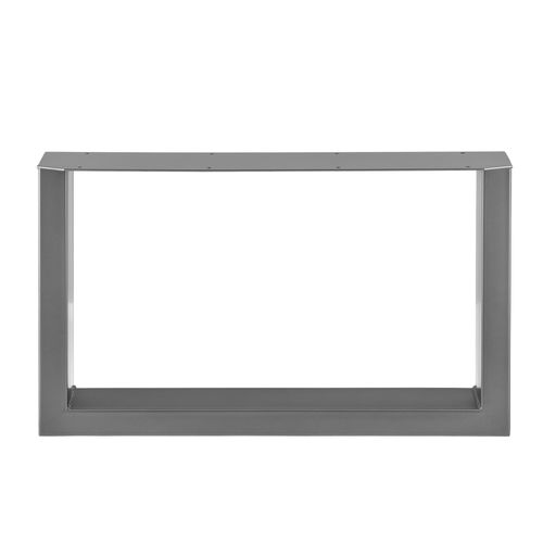 Set De 2 Pieds De Table De Meuble Rectangulaire Métal 64 Cm Gris Acier 03_0003672