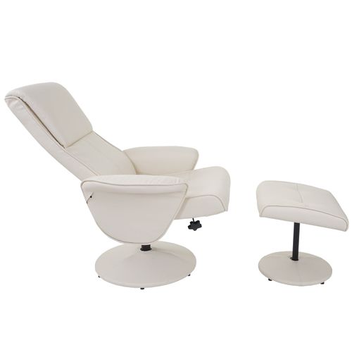 Fauteuil TV De Relaxation Pivotant Avec Tabouret Rembourrage Confortable Et Au Dossier Haut