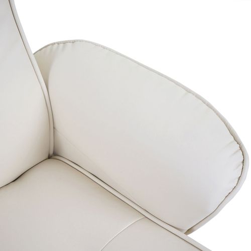 Fauteuil TV De Relaxation Pivotant Avec Tabouret Rembourrage Confortable Et Au Dossier Haut