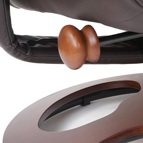 Fauteuil De Relaxation TV Inclinable Rotatif Avec Repose-pieds En Synthétique Marron 04_0001950