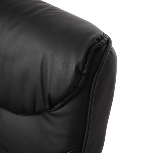 Fauteuil De Relaxation TV Inclinable Rotatif Avec Repose-pieds En Synthétique Noir 04_0001951