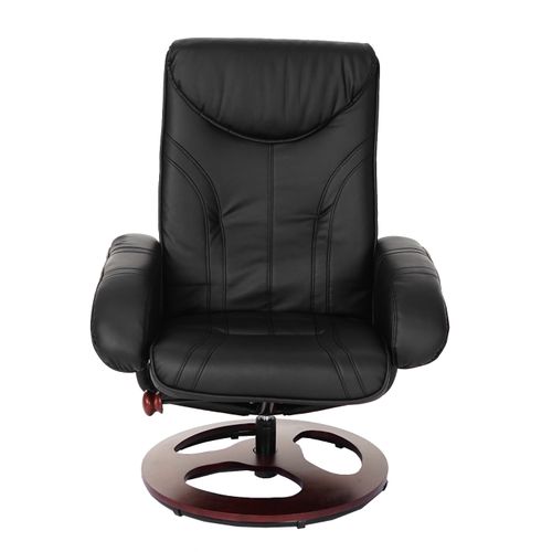 Fauteuil De Relaxation TV Inclinable Rotatif Avec Repose-pieds En Synthétique Noir 04_0001951