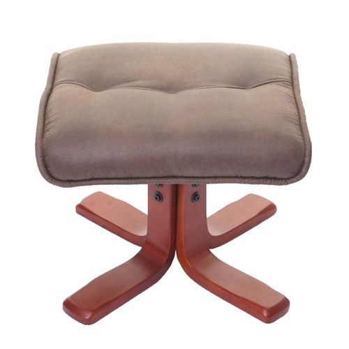 Fauteuil Relax Inclinable Avec Tabouret Imitation Daim Marron 04_0002042