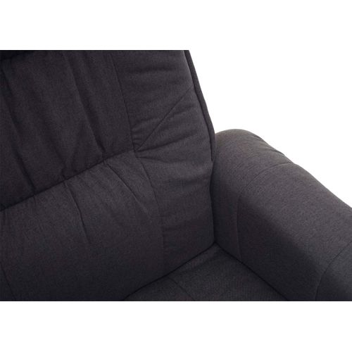 Fauteuil Relax Inclinable Rotatif à 360° Avec Tabouret En Tissu Gris Foncé 04_0001952