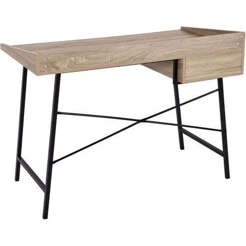 Bureau Table D'ordinateur De Bureau Avec Tiroir De Rangement 98x114x60cm Aspect Chêne Bur04107