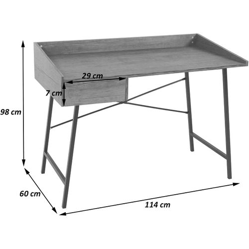 Bureau Table D'ordinateur De Bureau Avec Tiroir De Rangement 98x114x60cm Aspect Chêne Bur04107