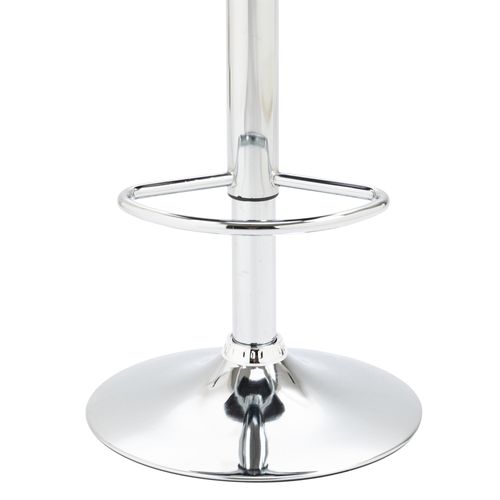 Tabouret De Bar X1 En Velours Rembourré Gris Foncé Base Trompette Métal Chromée Tdb10425