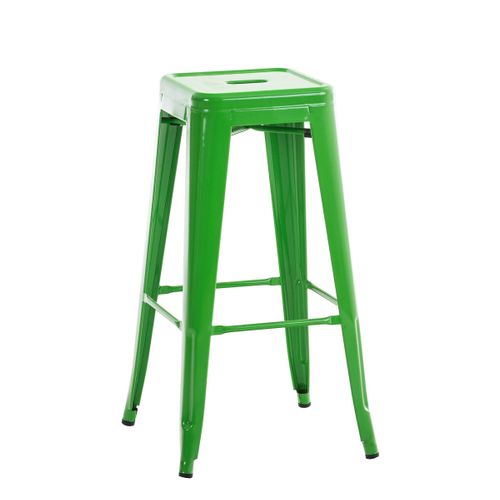 Tabouret De Bar Empilable Avec Repose-pieds Design Industriel Factory Métal Vert Tdb10406