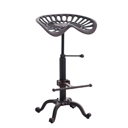 Tabouret De Bar Avec Repose-pied Design Industriel Métal Bronze Vieilli Vintage Tdb10404