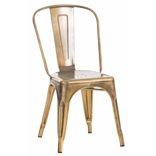 Chaise Empilable Style Industriel Factory Métal Doré Cds101113