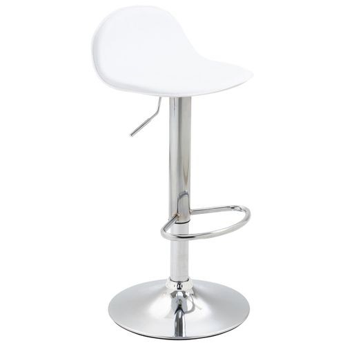 Tabouret De Bar Avec Repose Pied Design Classique En Synthétique Blanc Tdb10403