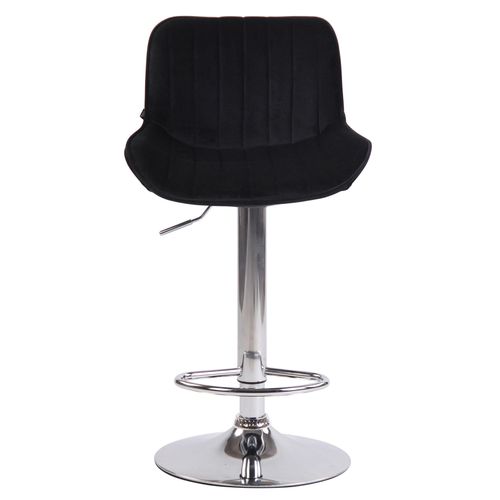Lot De 2 Tabourets De Bar Moderne Confortable Réglable En Velours Noir Pied Trompette Métal Tdb103