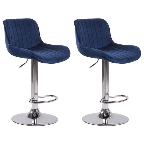 Lot De 2 Tabourets De Bar Moderne Confortable Réglable En Velours Pied Trompette Métal Tdb10391