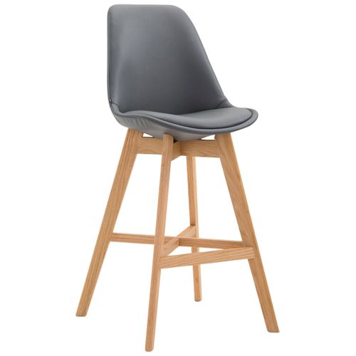 Tabouret De Bar Chaise Haute Design Scandinave Moderne En Synthétique Gris Tdb10388