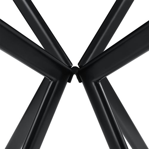 Table Salle à Manger Cuisine Pour 2 Personnes Mdf Et Métal 60 Cm X 60 Cm Noir 03_0004