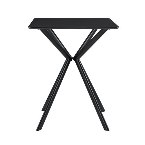 Table Salle à Manger Cuisine Pour 2 Personnes Mdf Et Métal 60 Cm X 60 Cm Noir 03_0004