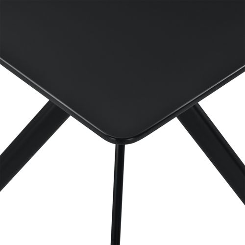 Table Salle à Manger Cuisine Pour 2 Personnes Mdf Et Métal 60 Cm X 60 Cm Noir 03_0004