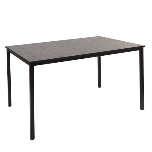 Bureau Table D'ordinateur 120x80cm En Mdf Aspect Chêne Et Acier Noir 04_0001391