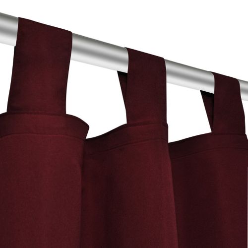 Lot De 2 Rideaux à Passant Micro Satin Bordeaux 140 X 175 Cm Décoration Fenêtres 400