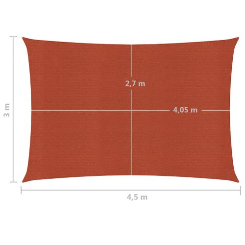 Voile D'ombrage 160 G/m² Terre Cuite 3 X 4,5 M Pehd 02_0009348