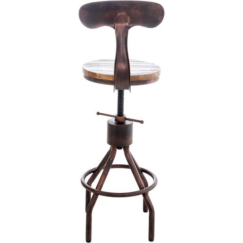 Tabouret De Bar Chaise Haute De Comptoir Avec Dossier Design Industriel Vintage Métal Bronze