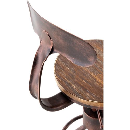 Tabouret De Bar Chaise Haute De Comptoir Avec Dossier Design Industriel Vintage Métal Bronze