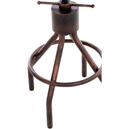 Tabouret De Bar Chaise Haute De Comptoir Avec Dossier Design Industriel Vintage Métal Bronze