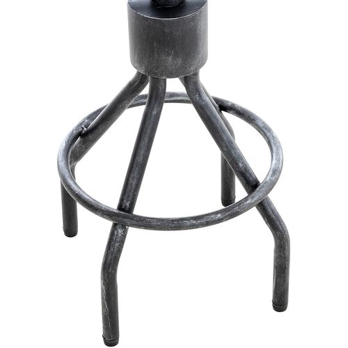 Tabouret De Bar Chaise Haute De Comptoir X1 Avec Dossier Design Industriel Vintage Métal Gris