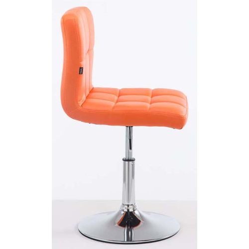 Lot De 2 Chaises De Salle à Manger Style Moderne Et Design En Synthétique Orange Hauteur Réglable