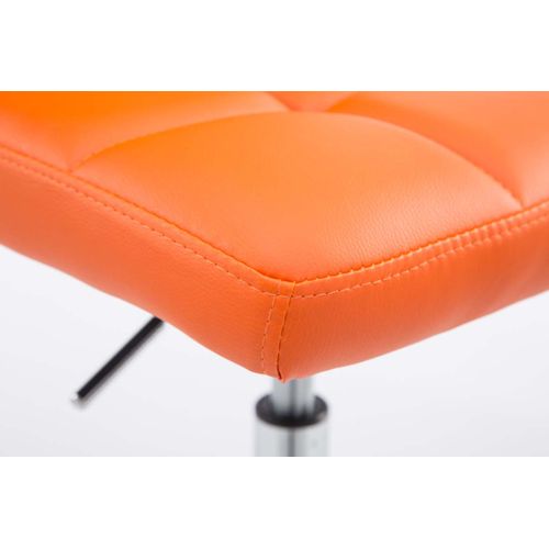 Lot De 2 Chaises De Salle à Manger Style Moderne Et Design En Synthétique Orange Hauteur Réglable