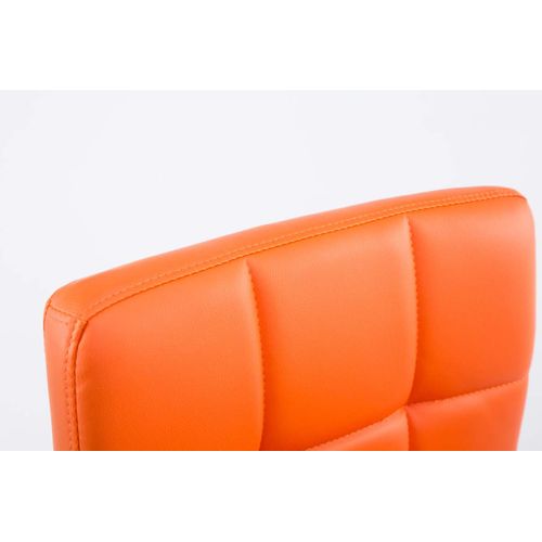 Lot De 2 Chaises De Salle à Manger Style Moderne Et Design En Synthétique Orange Hauteur Réglable