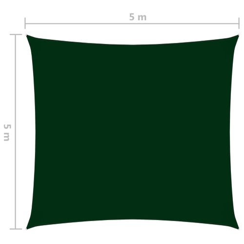 Voile Toile D'ombrage Parasol Tissu Oxford Carré 5 X 5 M Vert Foncé 02_0009522