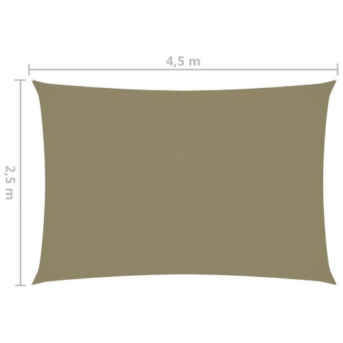 Voile Toile D'ombrage Parasol Tissu Oxford Rectangulaire 2,5 X 4,5 M Beige 02_0009574