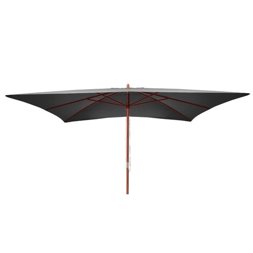Parasol De Jardin 3x4m Rectangulaire Polyester/bois 6kg Anthracite 04_0003826