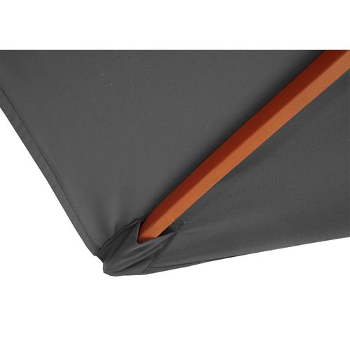 Parasol De Jardin 3x4m Rectangulaire Polyester/bois 6kg Anthracite 04_0003826