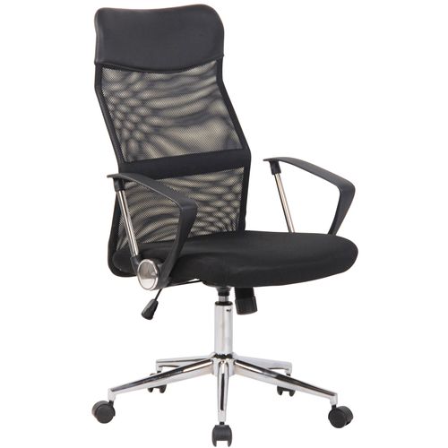 Fauteuil De Bureau Sur Roulettes Forme Ergonomique Hauteur Réglable Pivotant En Maille Noir Bur105