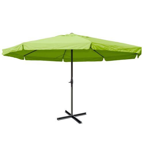 Parasol De Jardin Extérieur Avec Volant D. 5m Polyester / Alu 28kg Vert Sans Pied 04_0003865