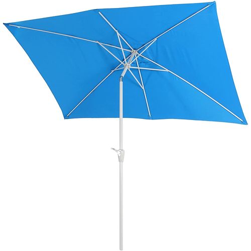 Parasol De Jardin 2x3m Rectangulaire Inclinable Polyester/aluminium 4,5kg Bleu 04_0003890