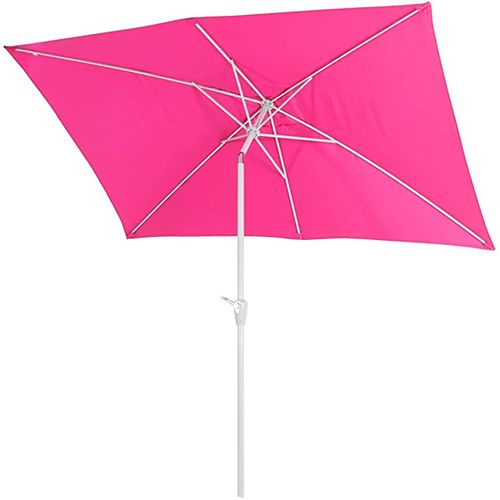 Parasol De Jardin 2x3m Rectangulaire Inclinable Polyester/aluminium 4,5kg Rose 04_0003895