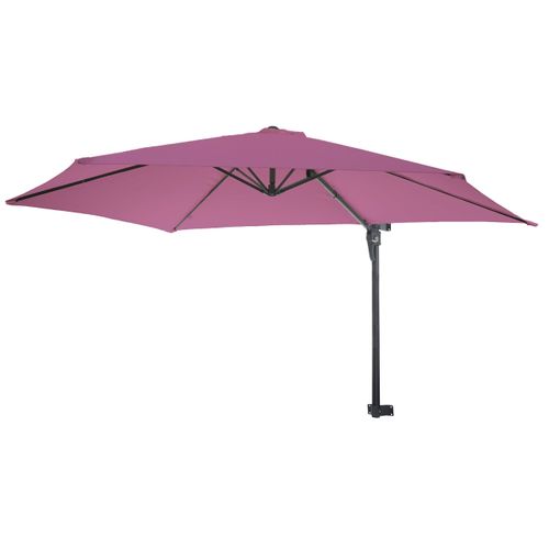 Parasol Mural Pour Balcon Terrasse Avec Mât Inclinable 3m Polyester Aluminium/acier 9kg Couleur La