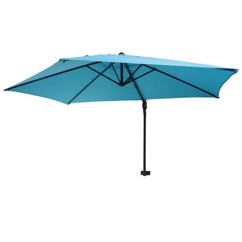 Parasol Mural Pour Balcon Terrasse Avec Mât Inclinable 3m Polyester Aluminium/acier 9kg Couleur Tu