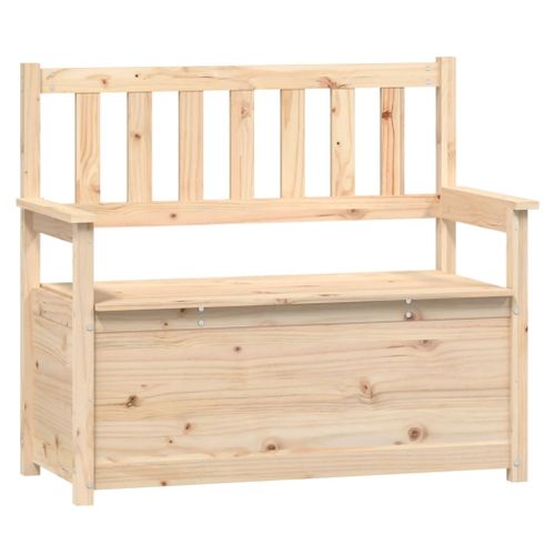 Banc Banquette Coffre De Rangement 112,5 X 51,5 X 96,5 Cm Bois De Pin Massif 02_00107