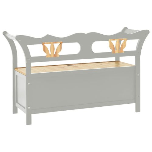 Banc Banquette Coffre De Rangement Meuble 107 X 45 X 75,5 Cm Bois De Sapin Solide Gri