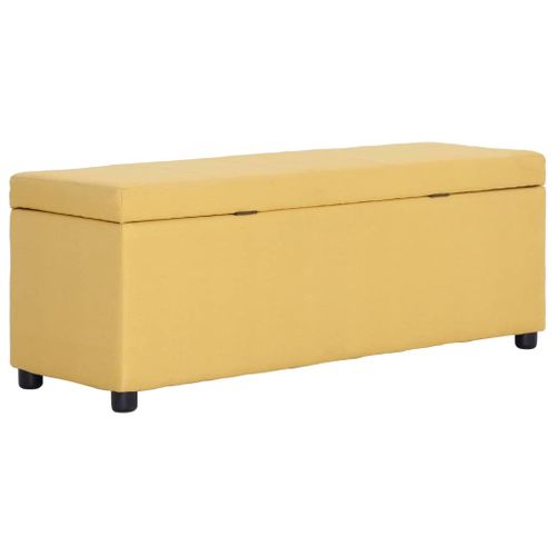 Banc Banquette Avec Compartiment De Rangement 116 Cm Jaune Polyester 02_0010963
