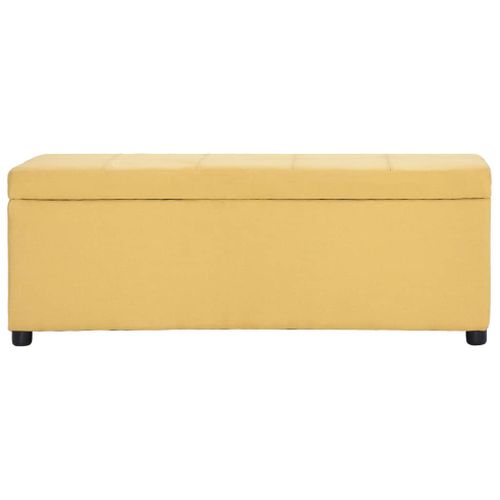 Banc Banquette Avec Compartiment De Rangement 116 Cm Jaune Polyester 02_0010963