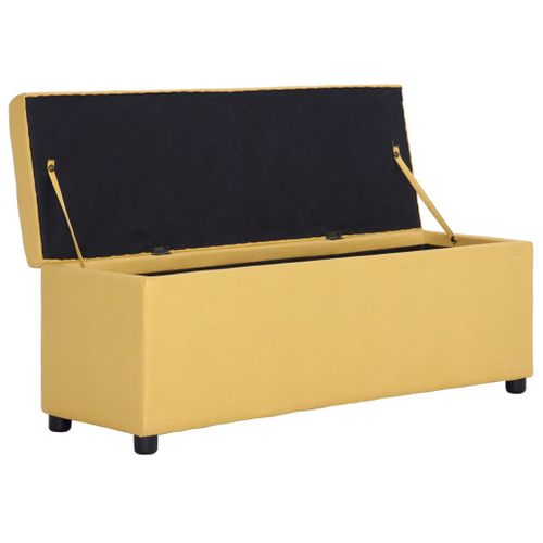 Banc Banquette Avec Compartiment De Rangement 116 Cm Jaune Polyester 02_0010963