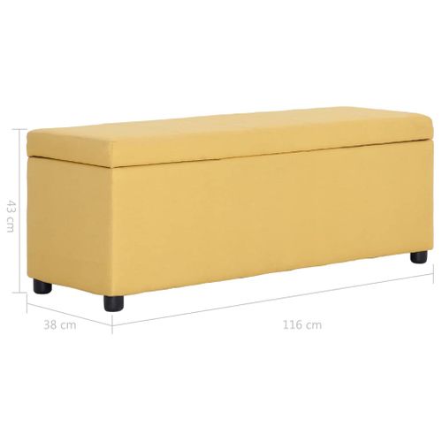Banc Banquette Avec Compartiment De Rangement 116 Cm Jaune Polyester 02_0010963